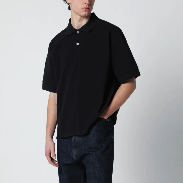 STUDIO NICHOLSON - Balaton polo black in cotton piqué Brand Apparel &amp; Accessories > Clothing > Shirts &amp; Tops M