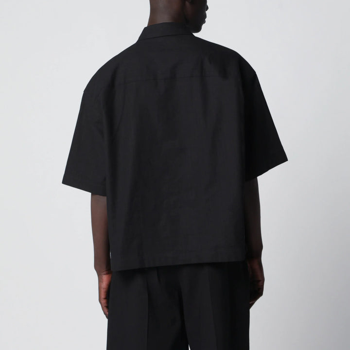STUDIO NICHOLSON - Black cotton and linen shirt Brand Apparel &amp; Accessories > Clothing > Shirts &amp; Tops