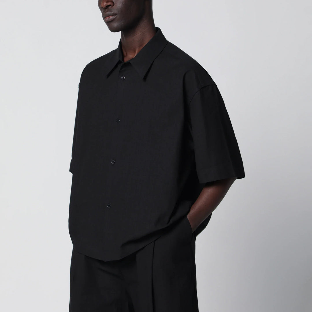 STUDIO NICHOLSON - Black cotton and linen shirt Brand Apparel & Accessories > Clothing > Shirts & Tops S