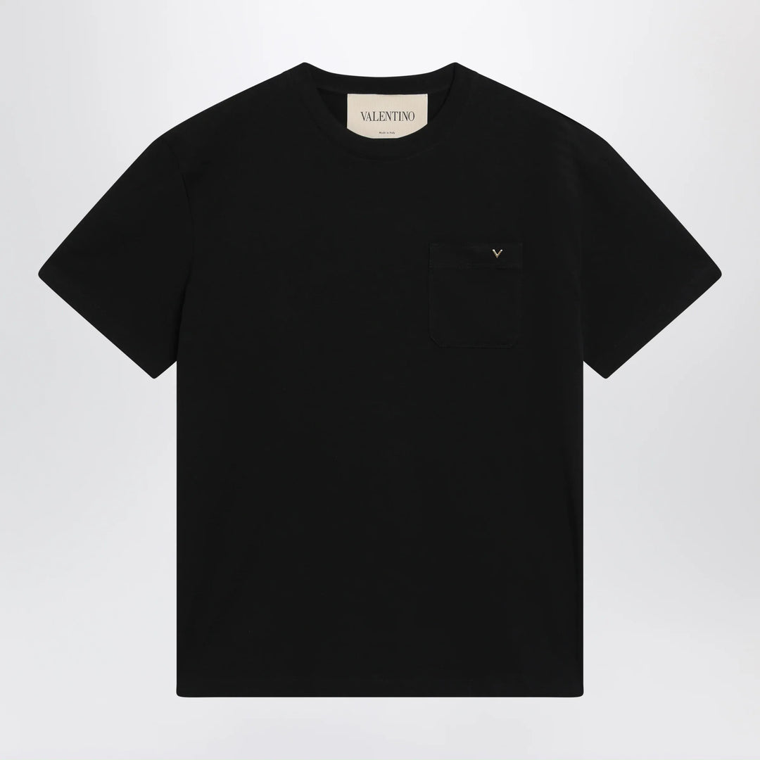 Valentino - Black cotton T-shirt with VGold Brand Apparel &amp; Accessories > Clothing > Shirts &amp; Tops S