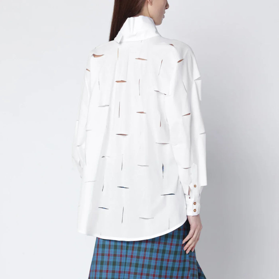 Vivienne Westwood - White Halston shirt with cut-out details Brand Apparel &amp; Accessories > Clothing > Shirts &amp; Tops 40  IT