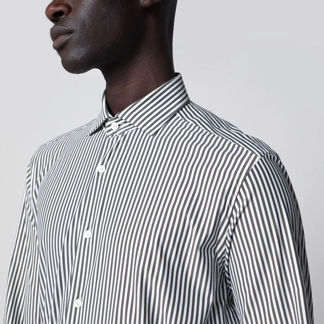 XACUS - White Active Striped Tailor Fit Shirt Brand Apparel &amp; Accessories > Clothing > Shirts &amp; Tops
