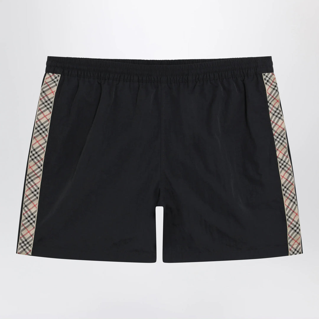 Burberry - Slim-fit swim shorts with Check trim in black nylon Brand Apparel & Accessories > Clothing > Shorts S