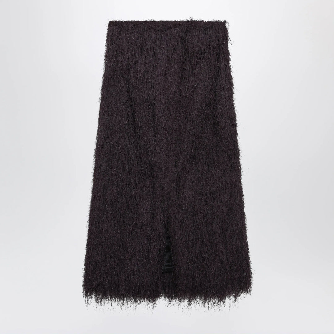 Dries Van Noten - Dark purple midi skirt with fringes Brand Apparel &amp; Accessories > Clothing > Skirts
