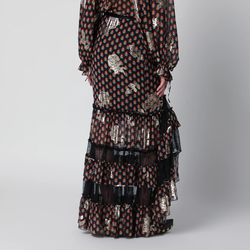 ETRO - Long skirt in silk blend with fil coupé Brand Apparel & Accessories > Clothing > Skirts