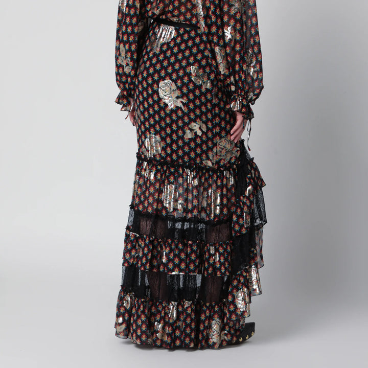 ETRO - Long skirt in silk blend with fil coupé Brand Apparel &amp; Accessories > Clothing > Skirts