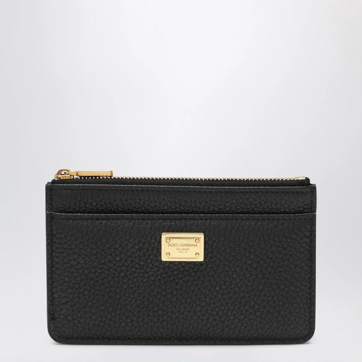 Dolce&amp;Gabbana - Black Dauphine Calf Leather Card Holder Brand Apparel &amp; Accessories U