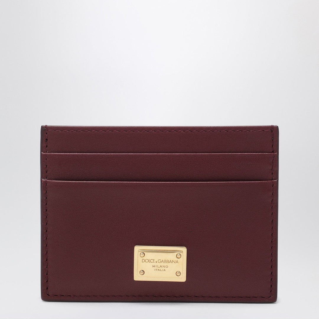 Apparel & Accessories TU Dolce&Gabbana - Bordeaux leather cardholder with logo plate Brand