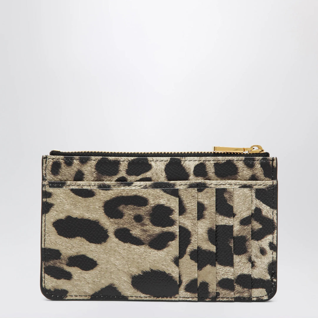 Dolce&amp;Gabbana - Dauphine calfskin leopard-print card holder Brand Apparel &amp; Accessories TU