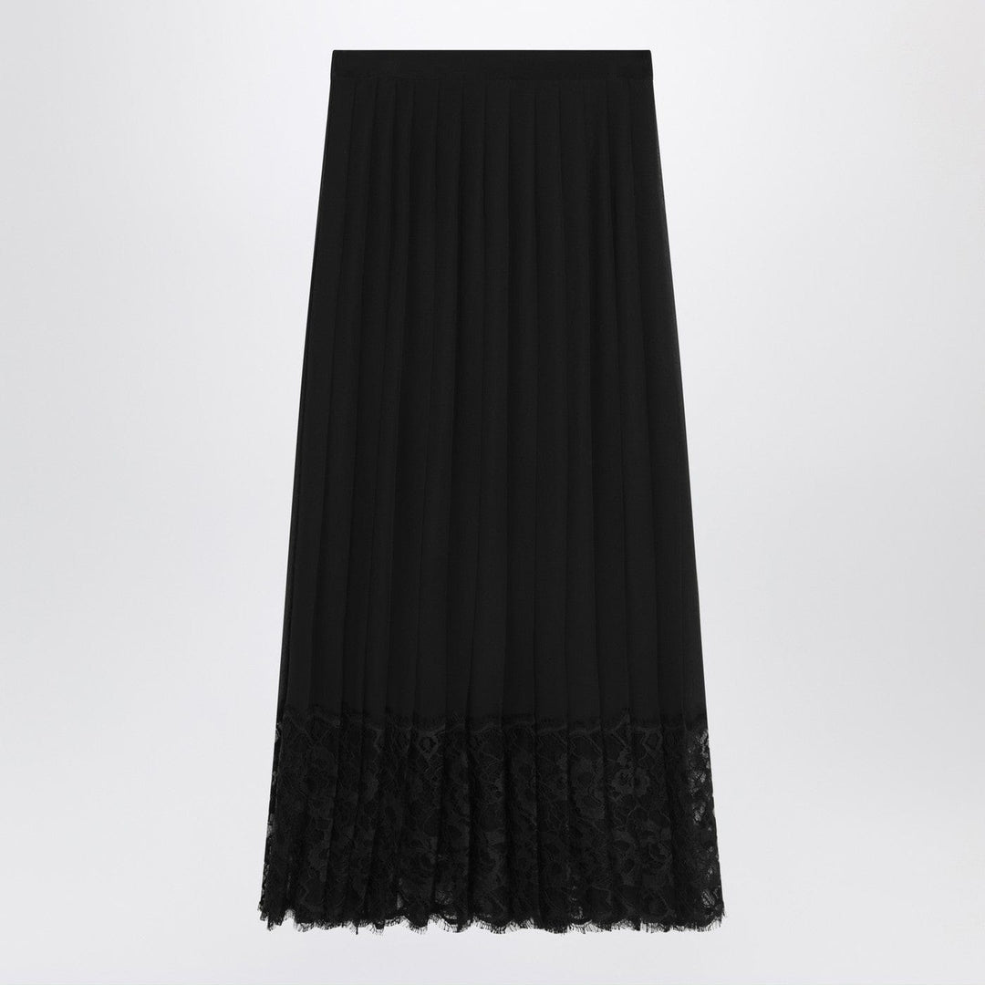 Apparel &amp; Accessories 40  IT Dolce&amp;Gabbana - Gonna midi in chiffon and black lace Brand