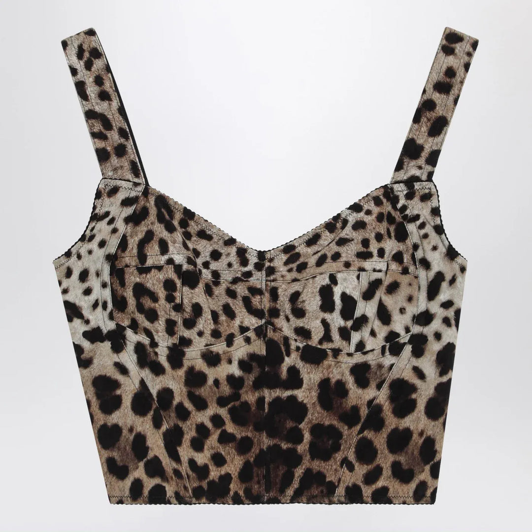 Dolce&amp;Gabbana - Leopard-print bustier Brand Apparel &amp; Accessories 40  IT