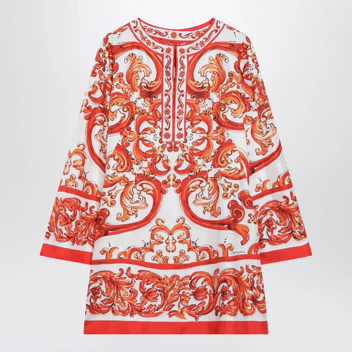 Dolce&amp;Gabbana - Maiolica-print silk twill kaftan dress, multicolour Brand Apparel &amp; Accessories