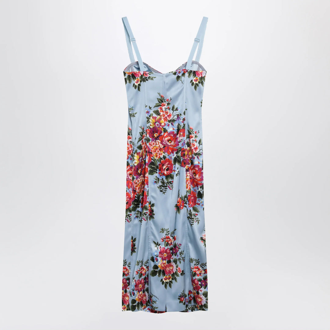 Dolce&amp;Gabbana - Midi dress in twill with floral print Brand Apparel &amp; Accessories