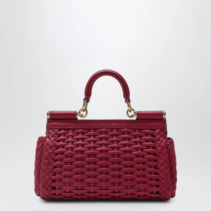 Dolce&amp;Gabbana - Sicily mini woven nappa leather bag in hibiscus Brand Apparel &amp; Accessories TU