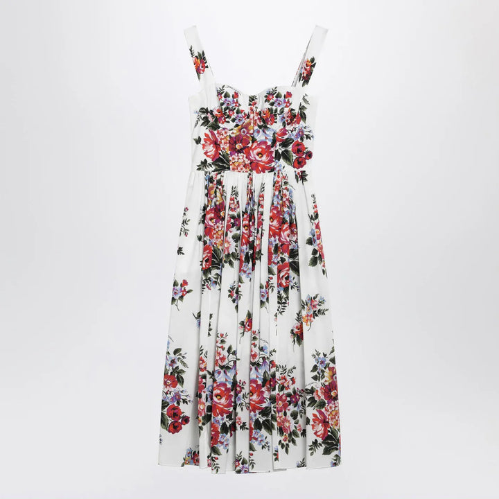 Dolce&amp;Gabbana - White dress with floral print Brand Apparel &amp; Accessories 40  IT