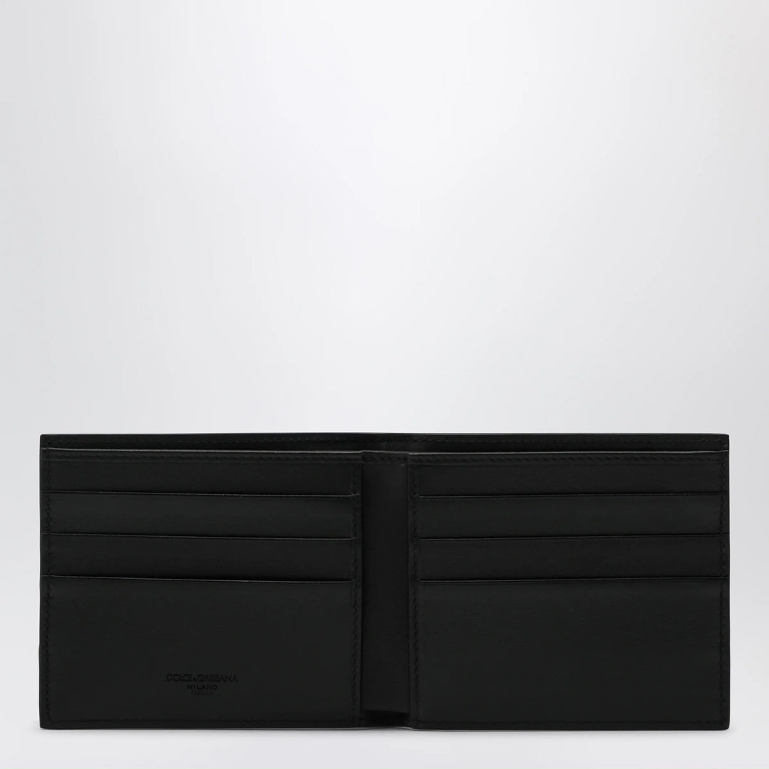Dolce&amp;Gabbana - Woven plongé calfskin wallet in black Brand Apparel &amp; Accessories TU