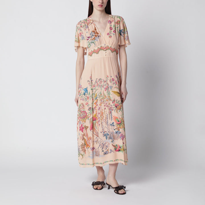 Apparel &amp; Accessories ETRO - Long blush pink dress with floral print Brand