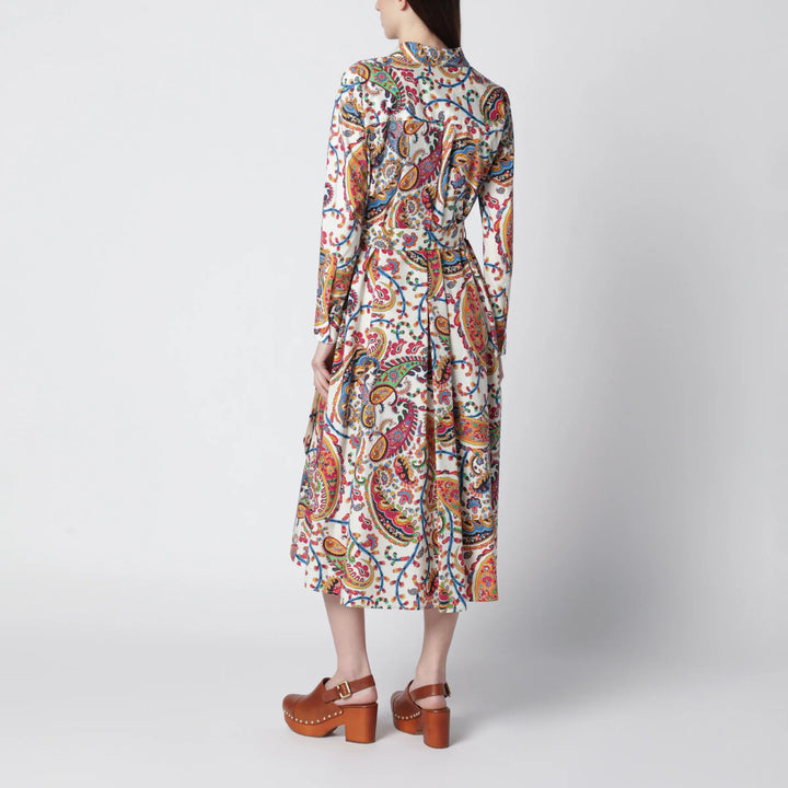ETRO - Midi cotton dress with paisley print Brand Apparel &amp; Accessories