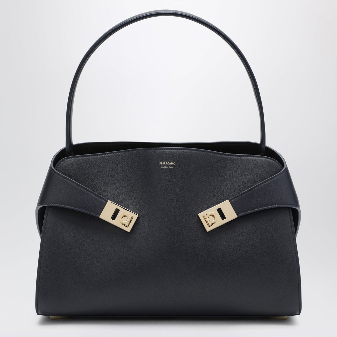 Apparel & Accessories TU Ferragamo - Navy blue Hug Soft M handbag in leather Brand
