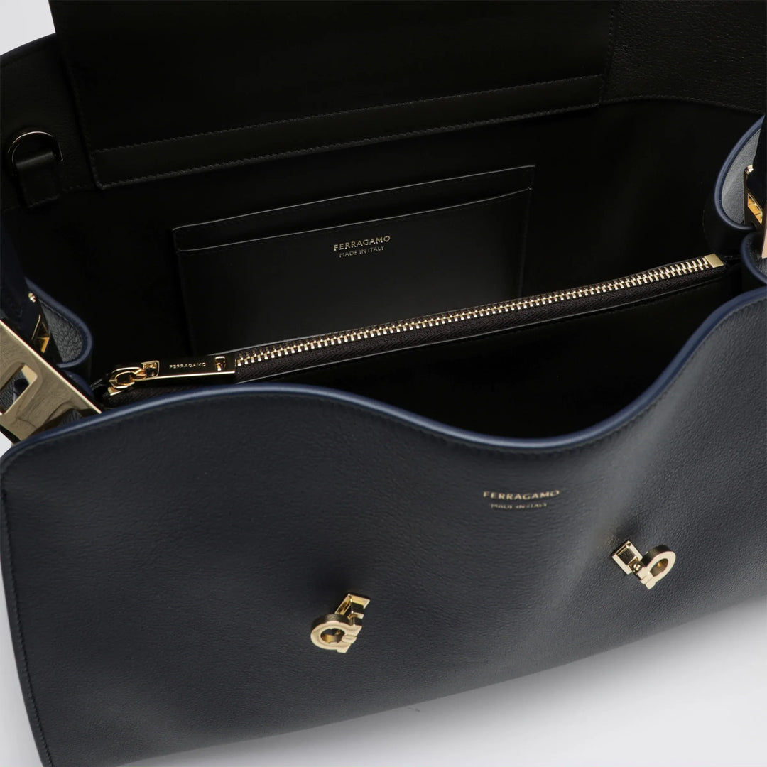 Ferragamo - Navy blue Hug Soft M handbag in leather Brand Apparel &amp; Accessories TU