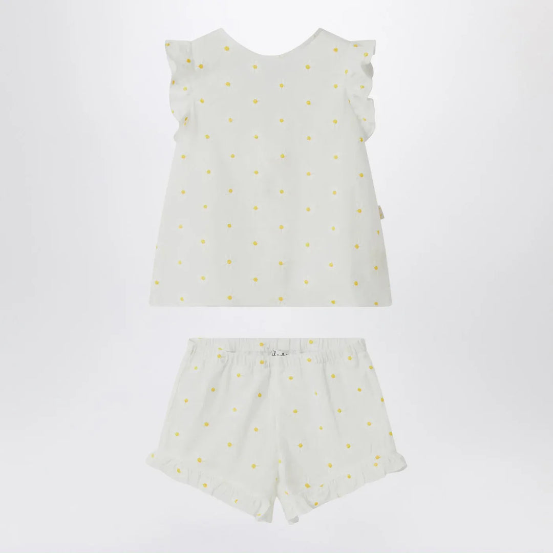 Il Gufo - Two-piece white set with floral embroidery Brand Apparel &amp; Accessories 12M