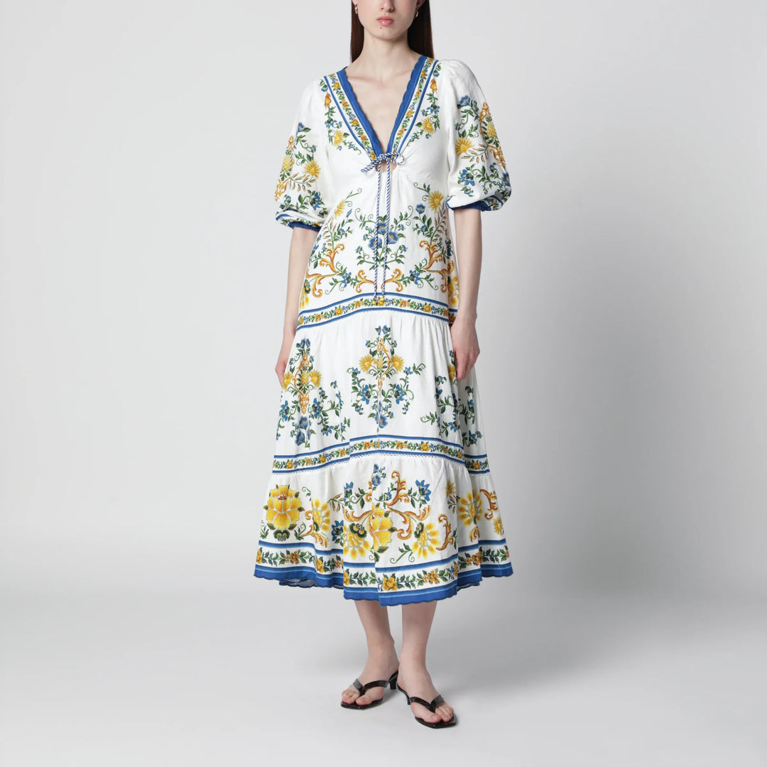 FARM Rio - Emily Floral Tapestry drawstring midi dress Brand Apparel &amp; Accessories > Jewelry XS