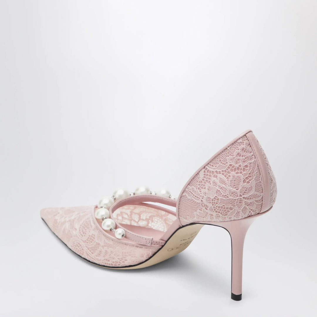 Jimmy Choo - Pink Lace Décolleté with Pearl Decoration Brand Apparel &amp; Accessories