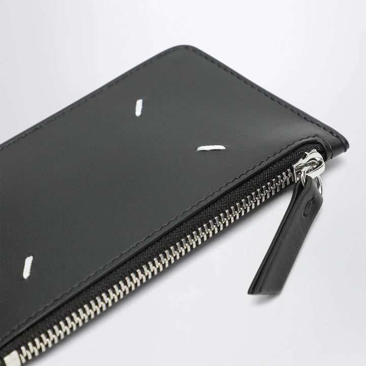 Maison Margiela - Black Four Stitches Zip Card Holder Brand Apparel &amp; Accessories U