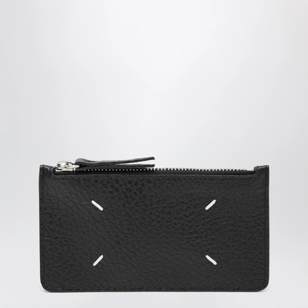Maison Margiela - Black Four Stitches Zip Cardholder Brand Apparel & Accessories TU