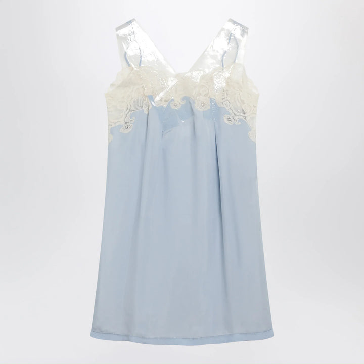 Maison Margiela - Taped slip dress in cupro light blue Brand Apparel &amp; Accessories 40  IT