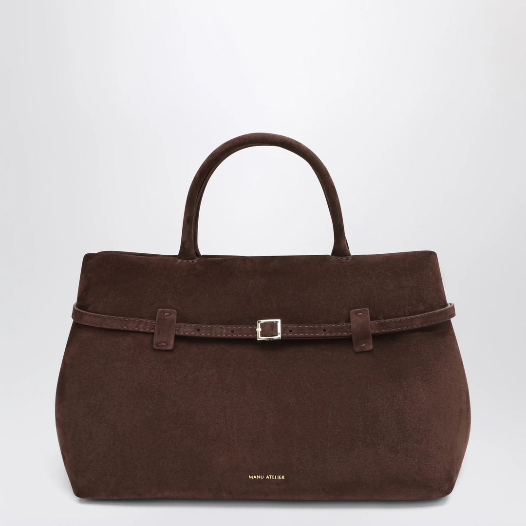 Manu Atelier - Le Cambon 35 dark brown suede bag Brand Apparel &amp; Accessories U