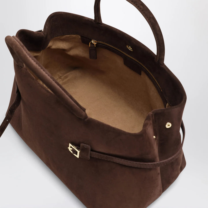 Manu Atelier - Le Cambon 35 dark brown suede bag Brand Apparel &amp; Accessories U