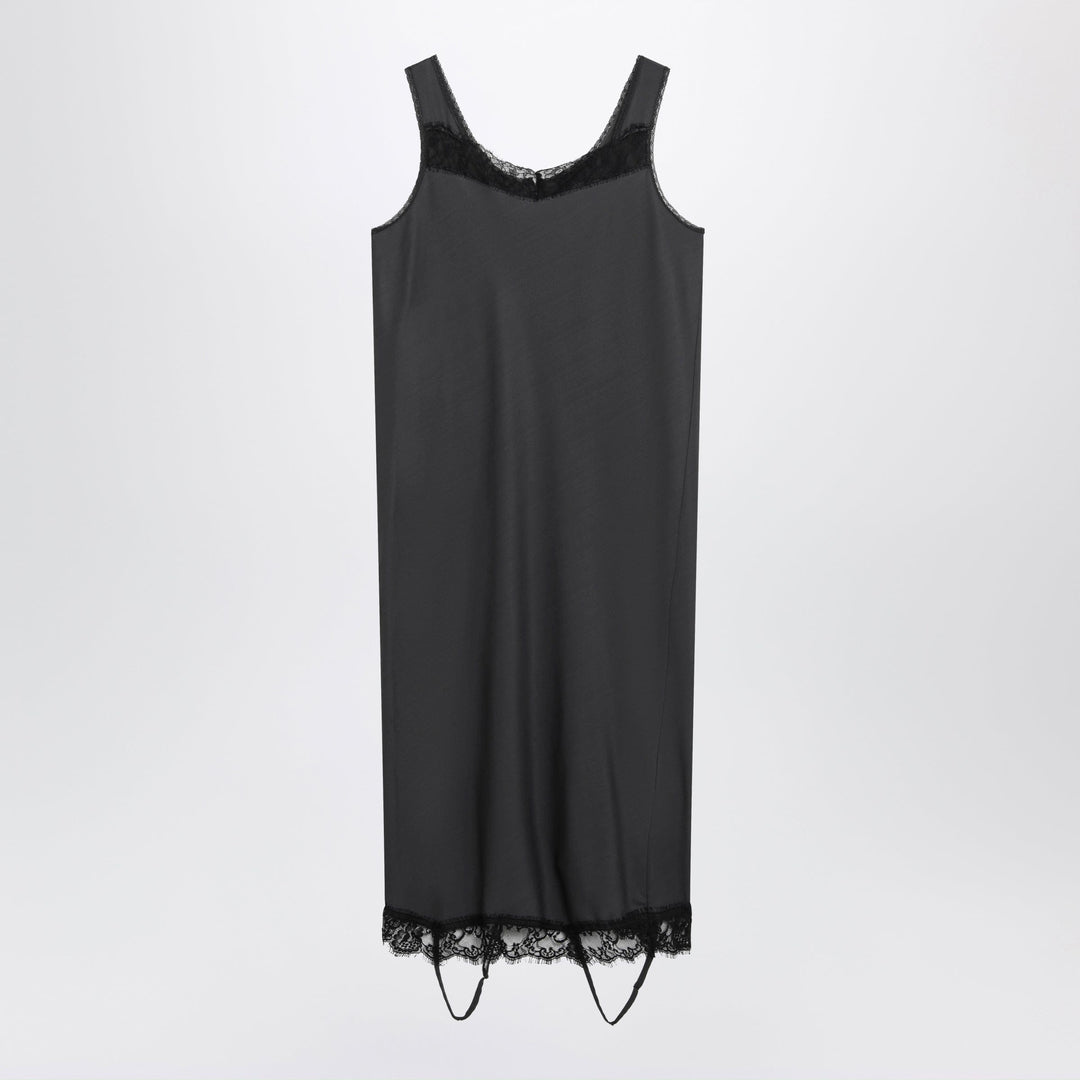Apparel & Accessories MM6 Maison Margiela - Grey midi slip dress with lace trims Brand
