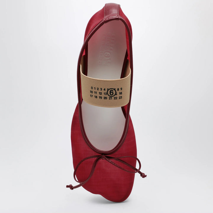 MM6 Maison Margiela - Numeric Anatomic Ballet Flats with Transparent Finish in Red Brand Apparel &amp; Accessories