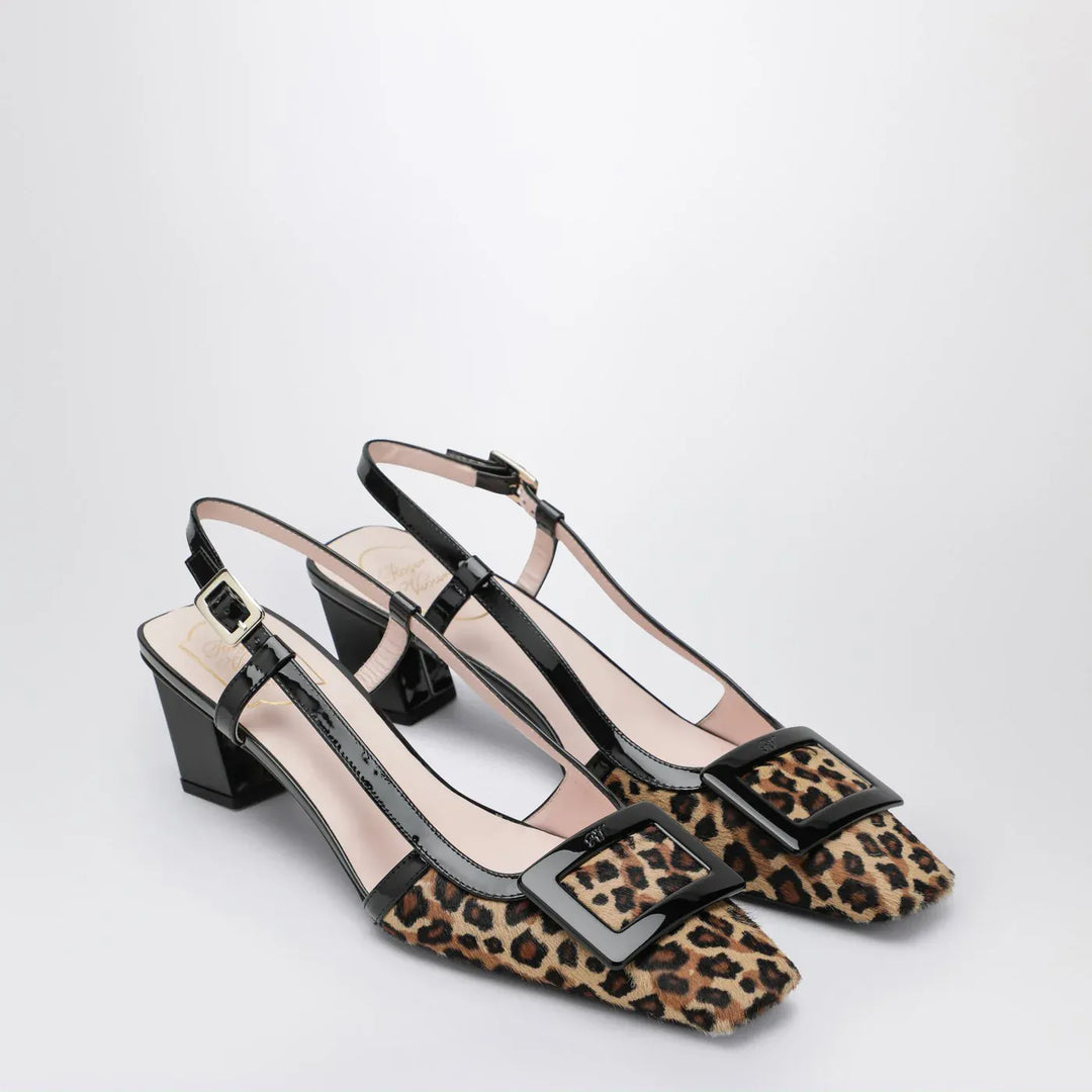 ROGER VIVIER - Belle Vivier leopard print pony skin slingback Brand Apparel &amp; Accessories