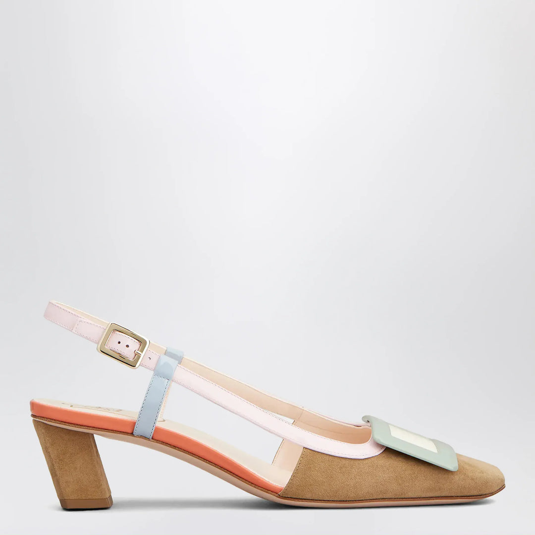 ROGER VIVIER - Belle Vivier multicoloured suede slingback Brand Apparel &amp; Accessories