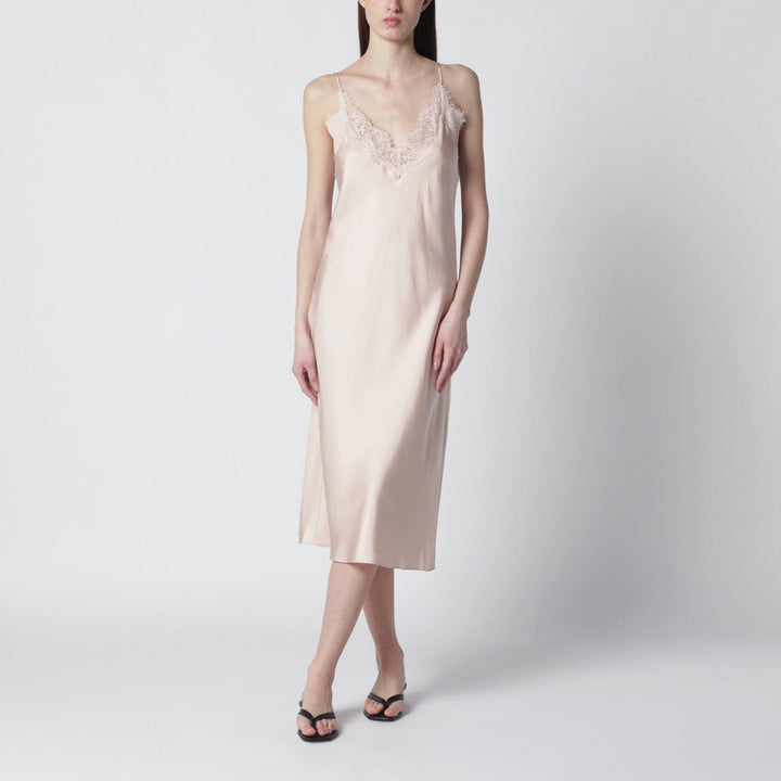 Apparel &amp; Accessories Róhe - Light pink silk slip dress with lace Brand