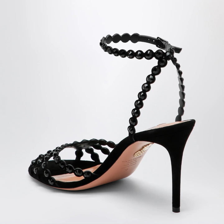 Aquazzura - Tequila black sandals in suede with crystals Brand Apparel &amp; Accessories > Shoes