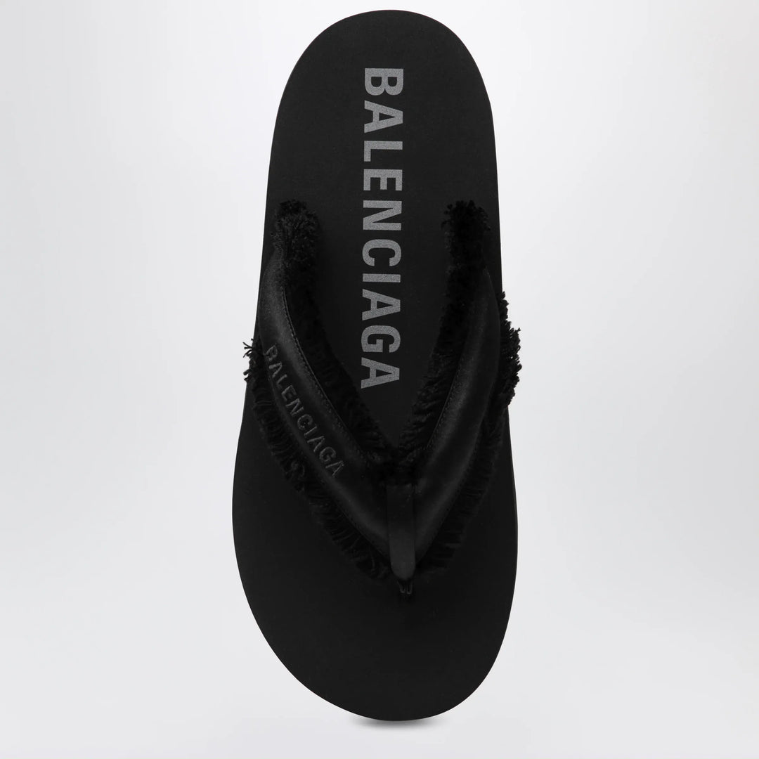 Balenciaga - Jet Lag thong sandals in black satin Brand Apparel &amp; Accessories > Shoes