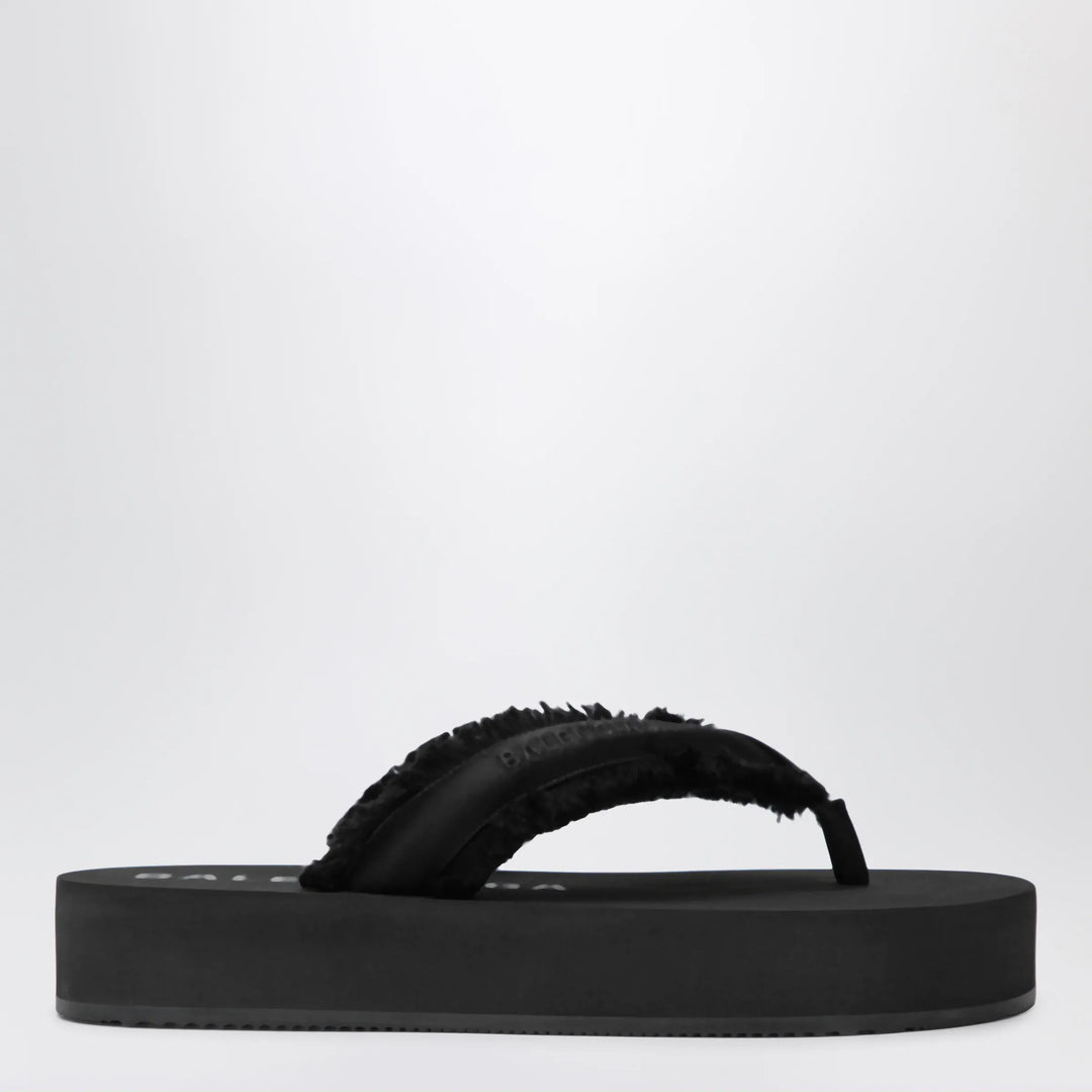 Balenciaga - Jet Lag thong sandals in black satin Brand Apparel &amp; Accessories > Shoes 37 IT