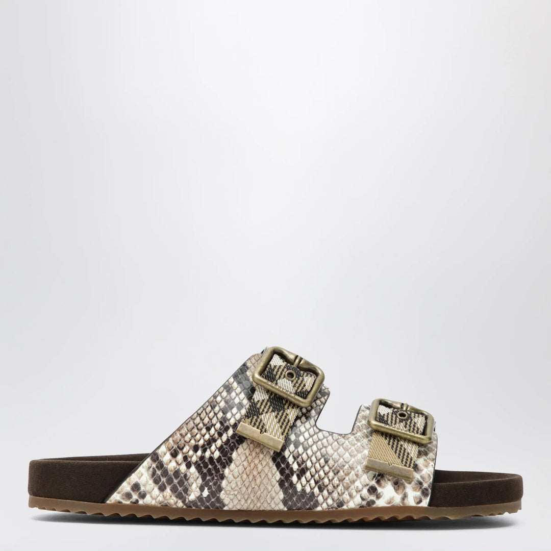 Burberry - Urchin sandals in leather with python print Brand Apparel &amp; Accessories > Shoes 36 IT