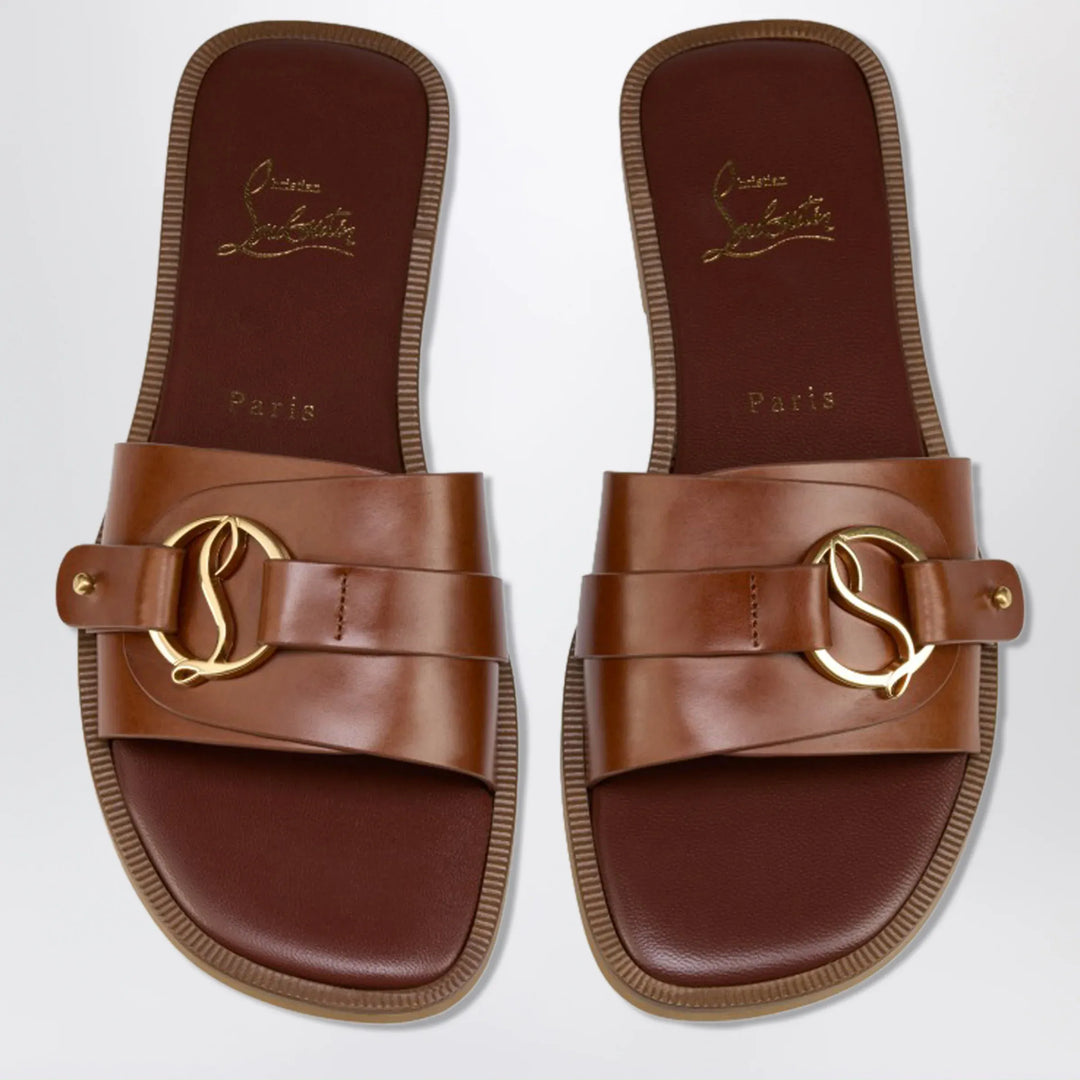 Christian Louboutin - Her In Roma Dark Carmine Leather Mules Brand Apparel &amp; Accessories > Shoes