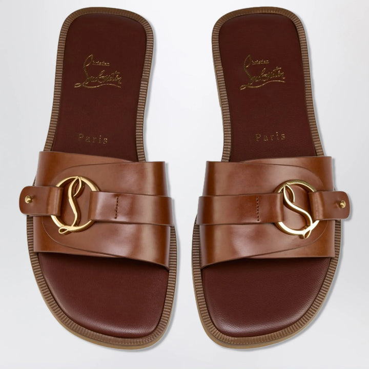 Christian Louboutin - Her In Roma Dark Carmine Leather Mules Brand Apparel &amp; Accessories > Shoes
