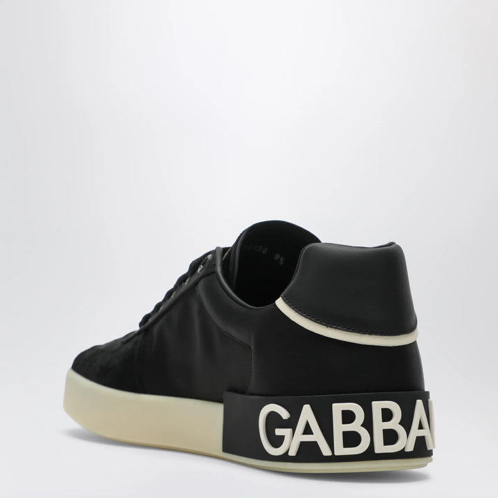 Dolce&amp;Gabbana - Portofino panelled sneakers in black leather Brand Apparel &amp; Accessories > Shoes