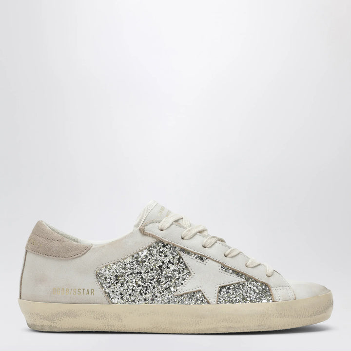 Golden Goose - White/platinum glitter Super-Star sneakers Brand Apparel &amp; Accessories > Shoes