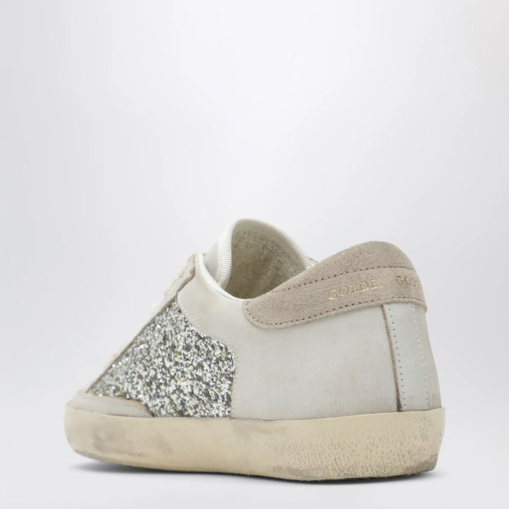 Golden Goose - White/platinum glitter Super-Star sneakers Brand Apparel &amp; Accessories > Shoes 39 IT
