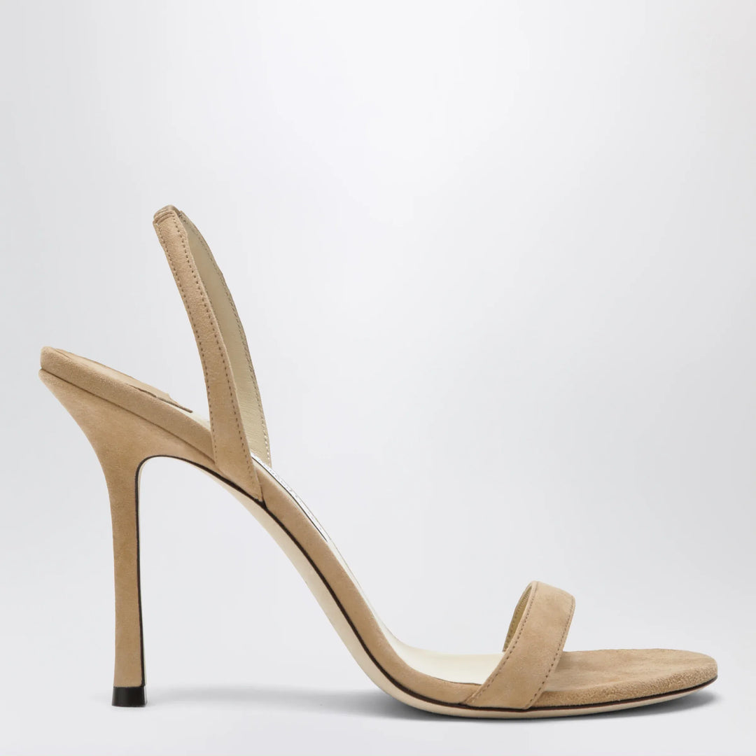 Jimmy Choo - Jenn 100 beige suede sandals Brand Apparel & Accessories > Shoes 36 IT