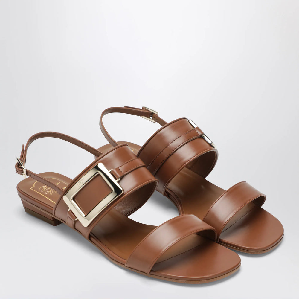 ROGER VIVIER - Belle Vivier leather mules Cognac Brand Apparel & Accessories > Shoes