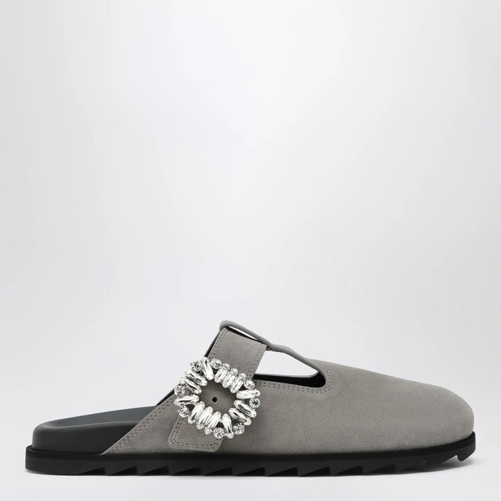 ROGER VIVIER - Slidy Viv Mules in suede clay-coloured Brand Apparel &amp; Accessories > Shoes 36 IT