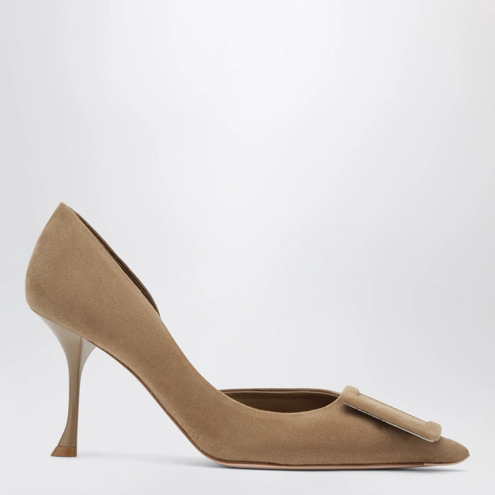 ROGER VIVIER - Viv Ville Dorsay suede pumps in tobacco brown Brand Apparel &amp; Accessories > Shoes